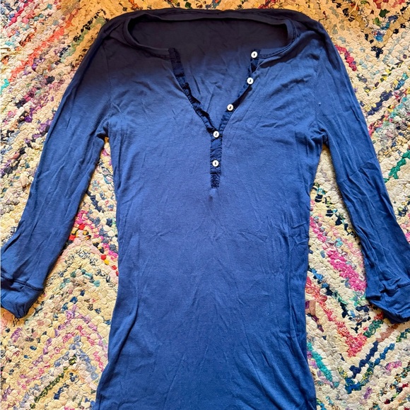 Splendid Navy Blue Three Quarter Length Henley Size Medium - Picture 1 of 2
